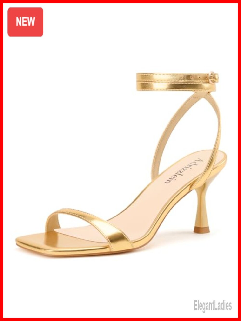 Strappy Kitten Heel Sandals Square Open Toe Ankle Wrap Faux Leather Party Prom